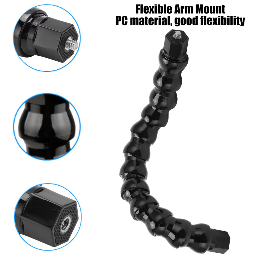 YOUTHINK Flexible Armhalterung Schwanenhals FLW 265 in Schwarz mit 1/4 Zoll Schraubengewinde und 12 Abschnitten - Bild 2