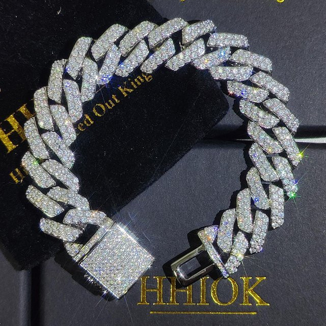 YIRAN Armband, Miami Cuban Link, Zirkonia, Kupfer, Gold, Unisex, 20,32 cm - Bild 1