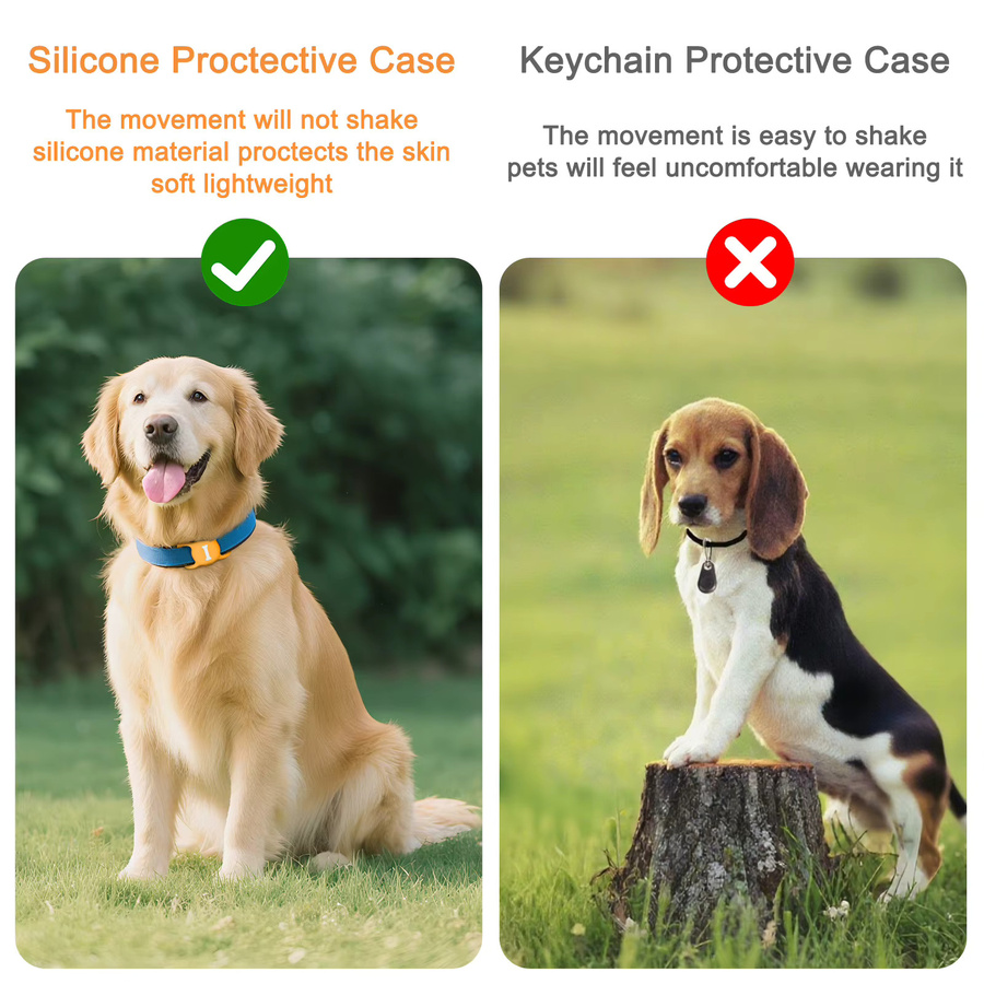 Silikon-Schutzhülle für Apple AirTag in Grün als Halsbandabdeckung für Haustiere wie Hund oder Katze - Bild 3