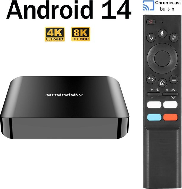 CLIBABIQBOX Android 14 TV-Box mit 8K Auflösung, Allwinner H313 Quad-Core, 5G Dual WLAN und Bluetooth 5.0, Media Streamer in Schwarz - Bild 1