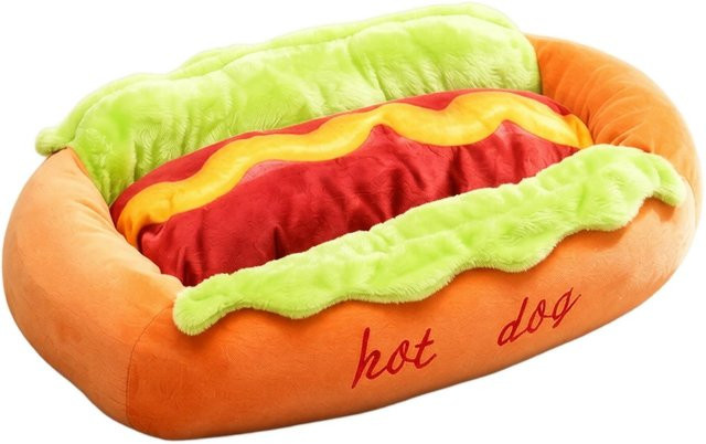 Hibaby3 Hundeförmiges Haustierbett im Würstchen-Design für kleine Hunde und Katzen, weiches und warmes Kissen mit abnehmbarem Bezug, Multicolour - Bild 1
