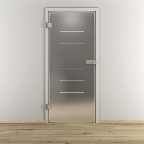 NOVADOORS Glasdrehtür NOVA 631, matt transparent, linksanschlag, Höhe: 197,2 cm, Breite: 70,9 cm, Tiefe: 28,2 cm - Bild 1