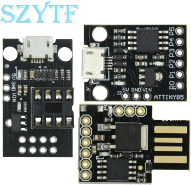 SZYTF ATtiny85 Digispark Kickstarter Micro USB Development Board Modul für Arduino IIC I2C TWI SPI Low Power Mikrocontroller in Schwarz - Bild 1