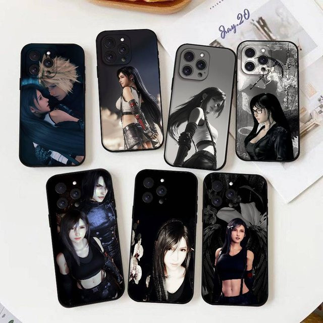 Schwarze T-Tifa L-Lockhart-S Handyhülle für iPhone 17 16 15 14 13 12 11 Pro Max Plus Mini XR XS Weiche Schutzhülle - Bild 1