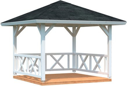 PALMAKO Pavillon Betty aus Fichtenholz in Weiss, B/T/H: 386 x 386 x 323 cm - Bild 1