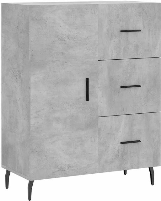 vidaXL Sideboard in Betongrau aus Holzwerkstoff und Metall, B/T/H: 69,5 x 34 x 90 cm - Bild 1