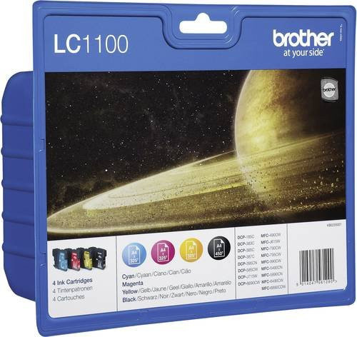 Brother LC1100 Value Pack Tintenpatronen Set in Schwarz, Gelb, Cyan und Magenta für Inkjet-Drucker - Bild 1