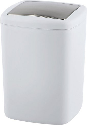 WENKO Schwingdeckeleimer aus Kunststoff, Weiß, Volumen: 8,5 l, B/T/H: 20,5 x 28,5 x 20,5 cm - Bild 1