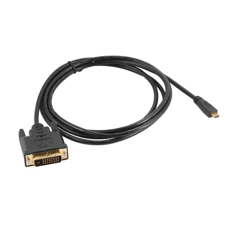 BSN Micro HDMI auf DVI-D Adapterkabel in Schwarz für 1080p Full HD und 3D, Länge: 1 m oder 1,8 m - Bild 2