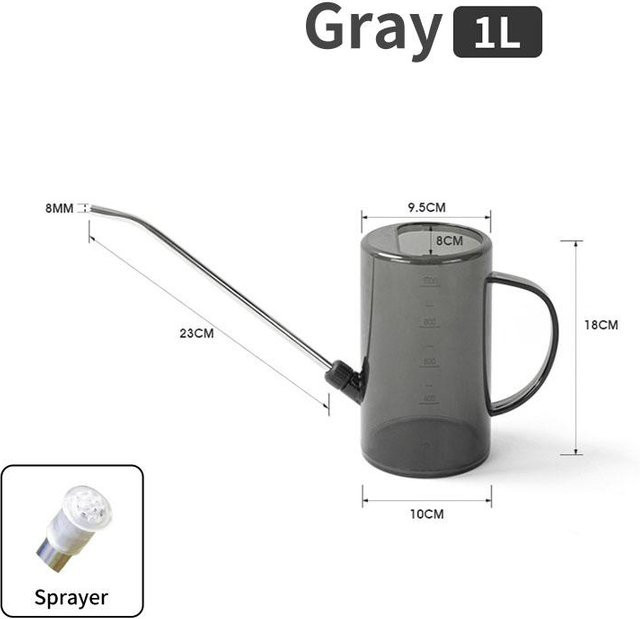 WIKHOSTAR Gießkanne Set mit langem Ausguss und Gartenschaufel zur Bewässerung von Zimmer- und Außenpflanzen, 1 l oder 1,5 l - Bild 1