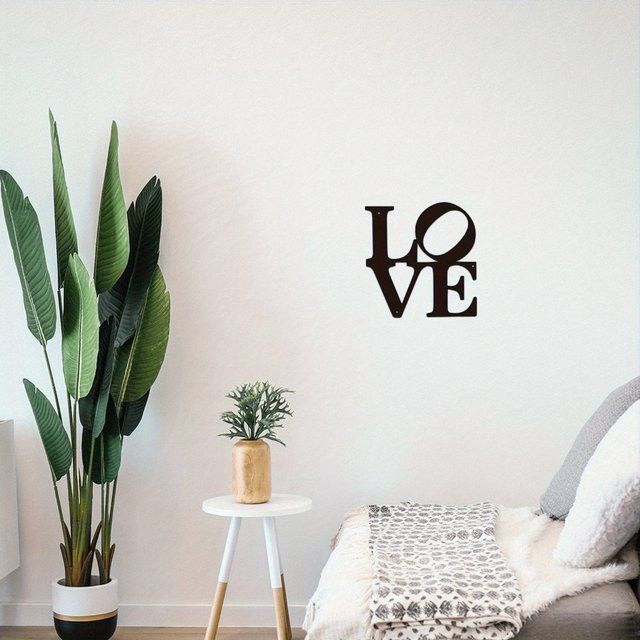 Elegante Metallwandkunst Love von CIFBUY zur Wandmontage als romantische Dekoration für Paare - Bild 1
