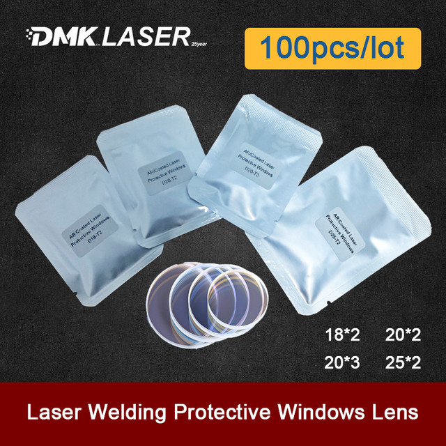 DMK 100 Stück Faserlaser-Schutzfenster Optische Linsen für SUP Relfar QILIN BW101-GS WSX Schweißgeräte, transparent - Bild 1