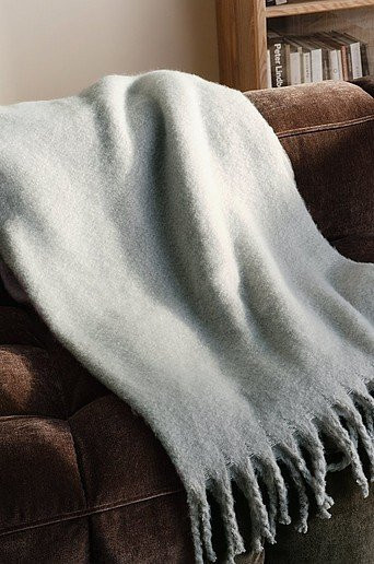 Jotex SARA Decke aus Polyester in Blau und Grau, B/T: 130 x 170 cm - Bild 1