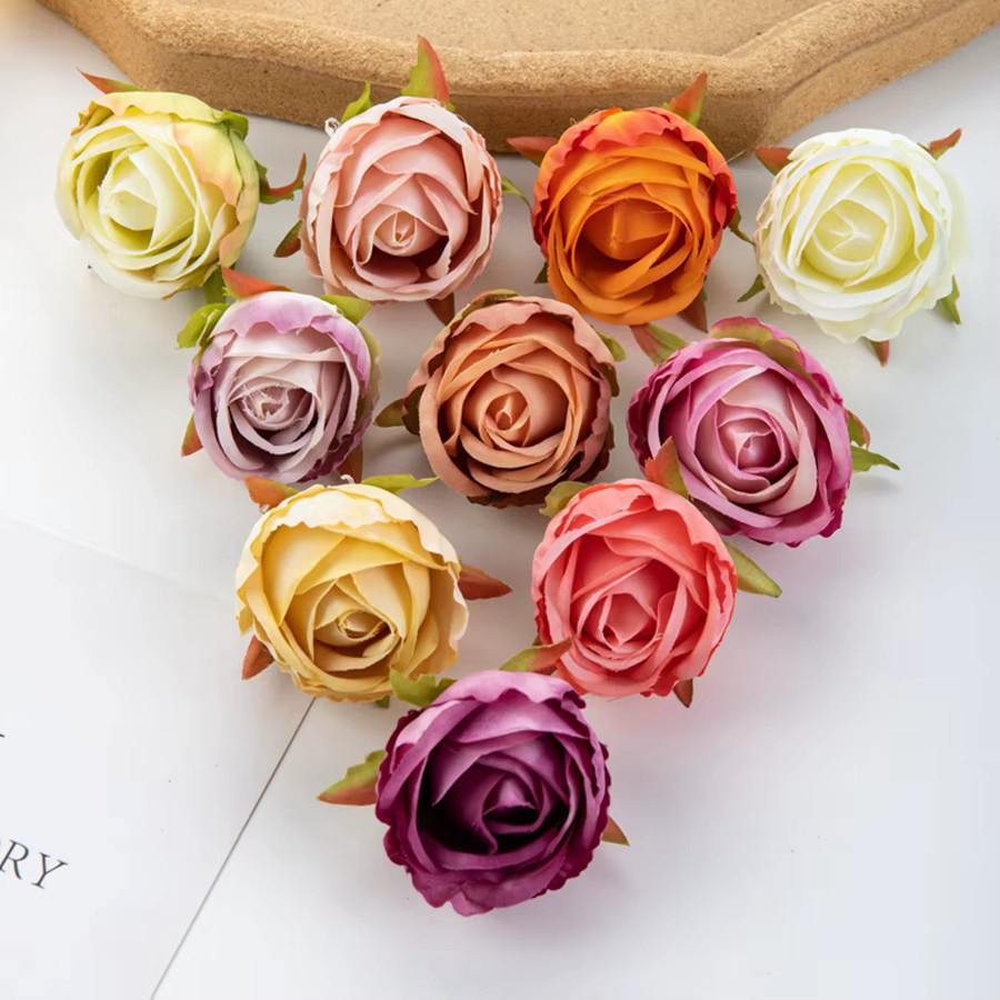 ZQCY Künstliche Rosen in Rosenrot für Hochzeits- und Partydekorationen, 50 Stück - Bild 2