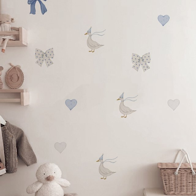 Wiederverwendbarer Vinyl-Wandaufkleber mit Vintage-Gans-Motiv in Mehrfarbig für Babyzimmer und Kinderzimmer von Liwo - Bild 1
