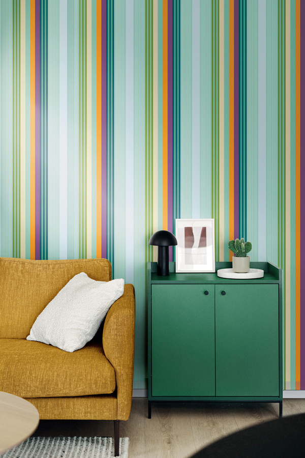 Jannelli & Volpi Tapete Kaleido 7701 in Multicolour mit abstraktem Streifenmuster aus Vlies und Vinyl - Bild 1