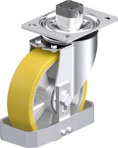 Blickle L-ALTH 160K-CS11-FS Stahlblech-Lenkrolle in Silber und Gelb mit 160 mm Rad-Durchmesser und 400 kg Tragfähigkeit - Bild 1