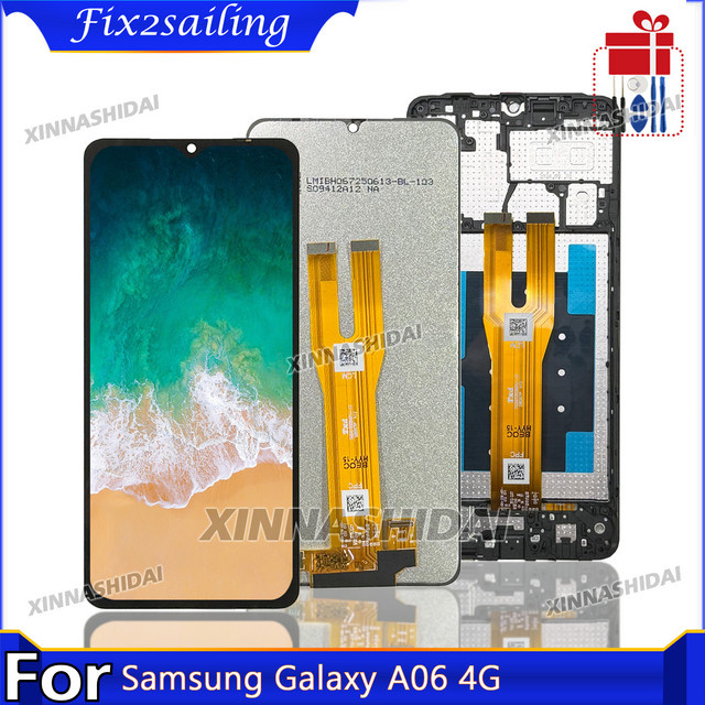 Samsung Galaxy A06 4G LCD-Display mit Touchscreen-Digitizer-Baugruppe und Rahmen in Schwarz - Bild 1