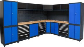BGS Schrankwand-System aus Massivholz für die Werkstatt mit 8 Modulen - Bild 1