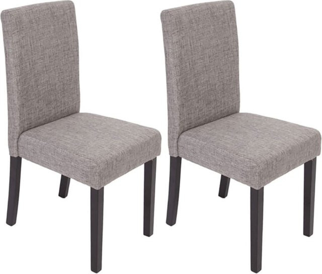 MCW Esszimmerstuhl Littau 2er-Set aus Textil in Grau mit dunklen Beinen - Bild 1
