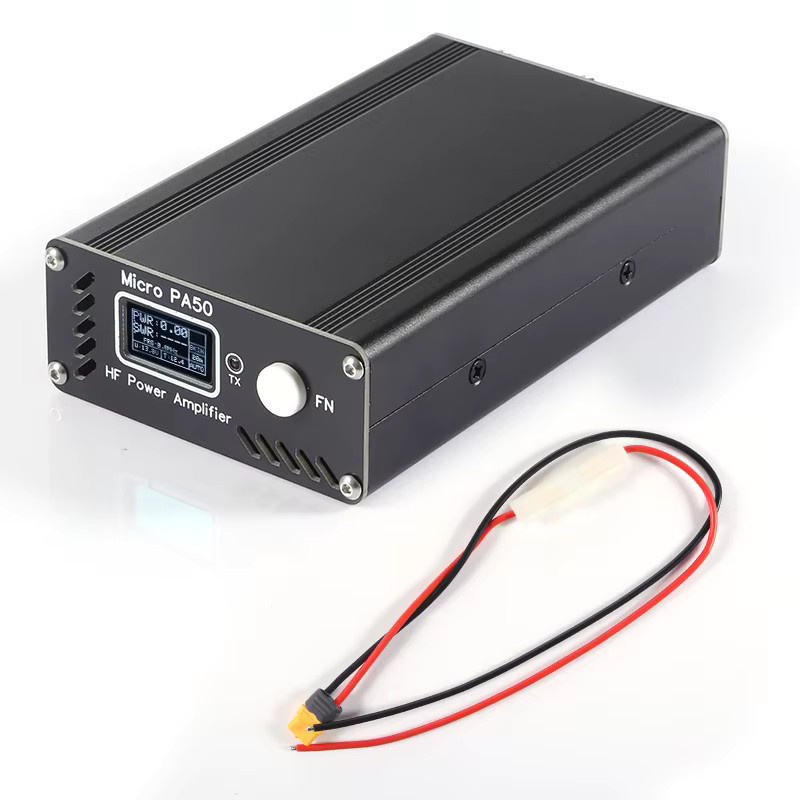 AISANRAY Micro 3rd PA50-3 Intelligenter Kurzwellen-HF-Leistungsverstärker mit 50W, 3,5-30MHz, SWR-Messgerät, LPF-Filter und OLED-Display in Schwarz - Bild 2