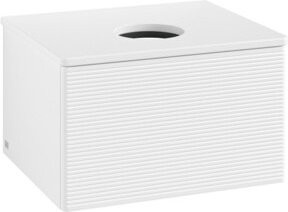 V&B Waschtischunterschrank Antao mit Frontstruktur und Beleuchtung, Farbe: Weiß, B/T/H: 60 x 36 x 50 cm - Bild 1