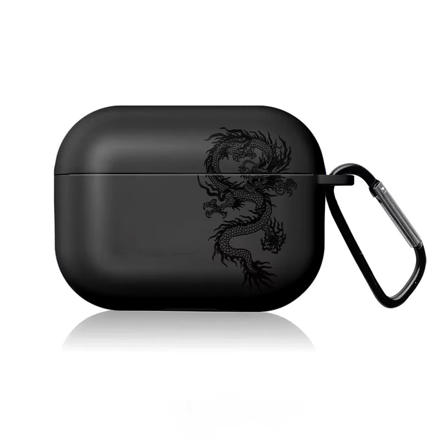 Schutzhülle mit Drachenmuster für Apple AirPods 4, 3, 2 und Pro (1, 2, 3) in Schwarz - Bild 7