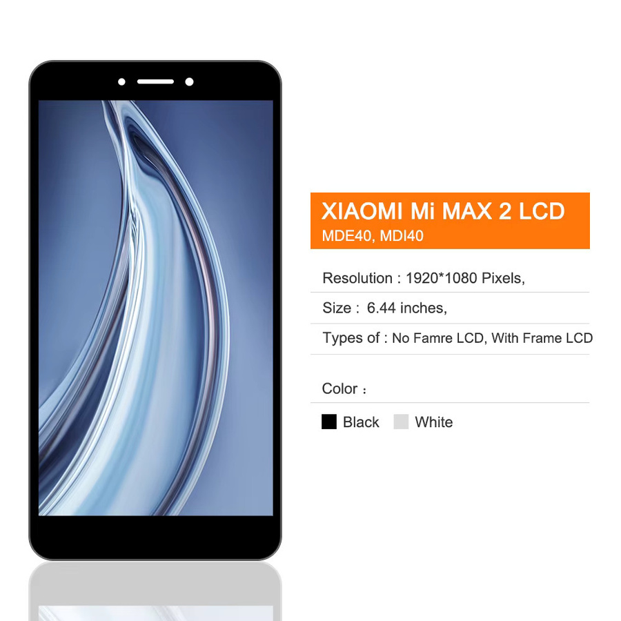 Xiaomi Mi Max 2 LCD-Display Ersatz mit Touchscreen und Rahmen, 6.44 Zoll, Schwarz oder Weiß - Bild 2