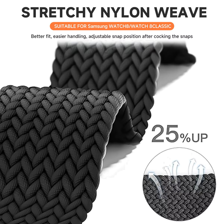 CAOWTAN Nylonarmband für Samsung Galaxy Watch 8, 8 Classic und Ultra 2025/7 Ultra, atmungsaktives Sportarmband aus geflochtenem Nylon, Multicolor, Unisex - Bild 4