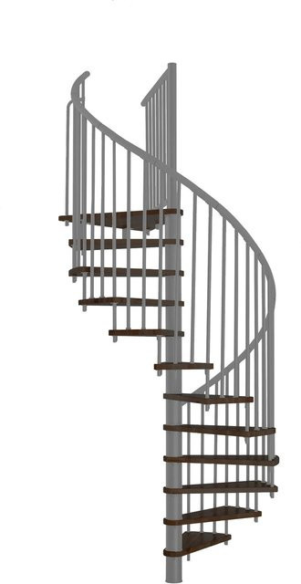 Minka Spindeltreppe Spiral Effect in Walnuss-Grau mit einem Durchmesser von 160 cm für eine Raumhöhe bis 305 cm - Bild 1