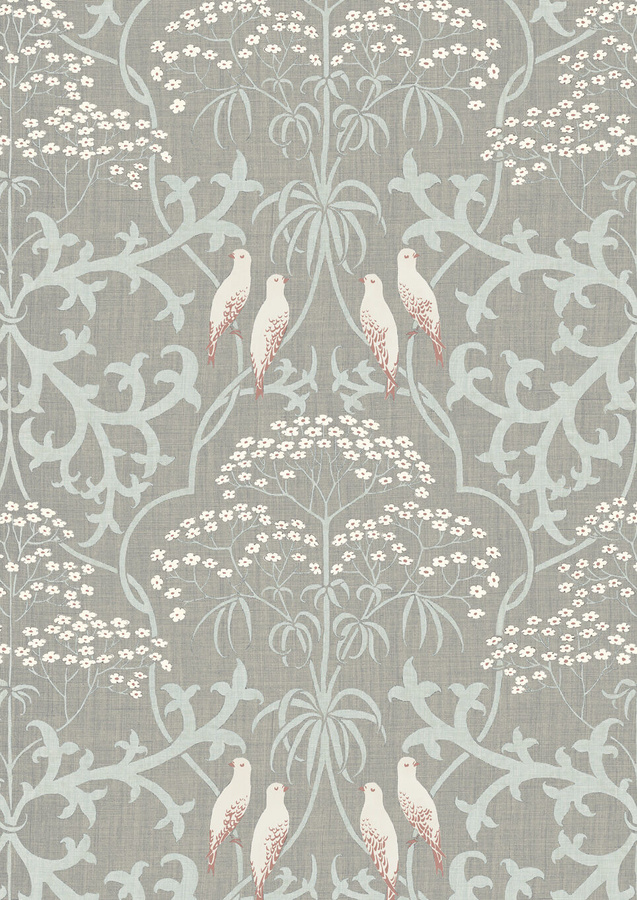 Lewis & Wood Tapete Bella Sugar Almond in Beige und Grau mit floralem und botanischem Muster - Bild 1