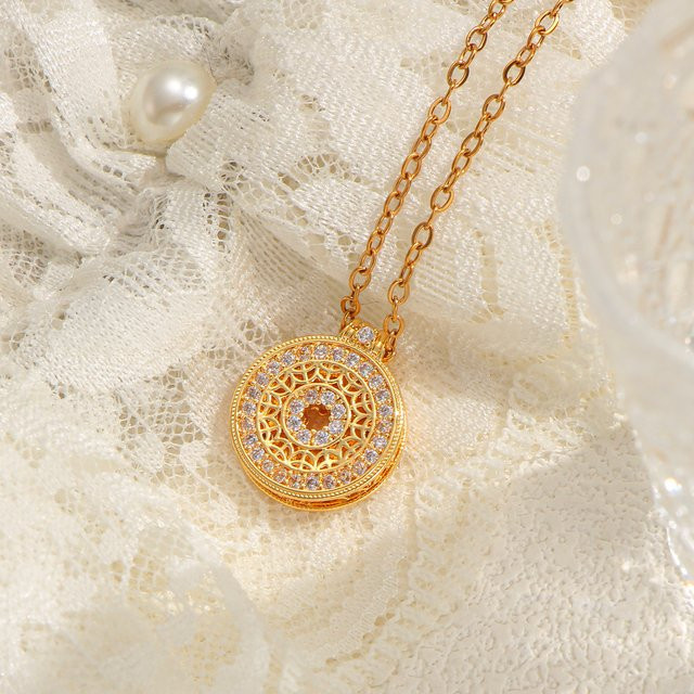 LNCHRAN Halskette, Gold, Zirkonia, Damen, Vintage - Bild 1