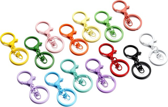 AGCFABS Schlüsselring Metall, bunte Karabiner, 70 mm, Unisex - Bild 1