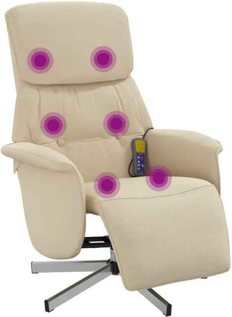 vidaXL Massagesessel Modell 4 mit Fußteil in Beige aus Stoff und Kunstleder - Bild 1