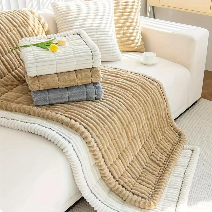 Superweicher Sofabezug aus Plüsch und Chenille, rutschfestes Sofatuch für dein Wohnzimmer, B/H: 70 x 90 cm - Bild 1
