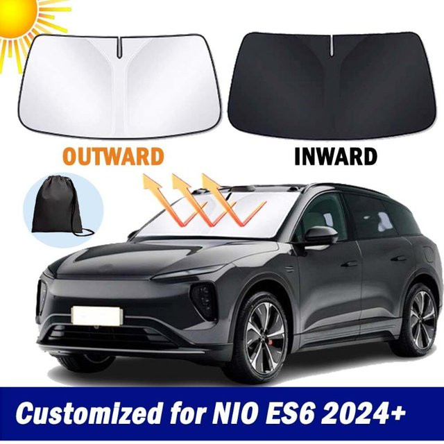 Suetlcoity Sonnenschutz für NIO ES6 2024 Frontscheibe, faltbarer UV-Schutz und Windschutzscheiben-Visier - Bild 1