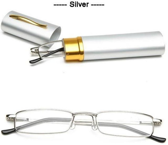 Eso Vision Mini Lesebrille, Metall, rechteckig, Unisex, Schwarz Pink - Bild 1