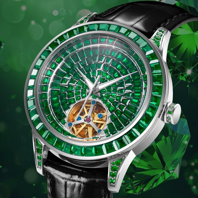 PINDU Armbanduhr Automatik, Edelstahl, Diamant, 43 mm, Herren - Bild 1