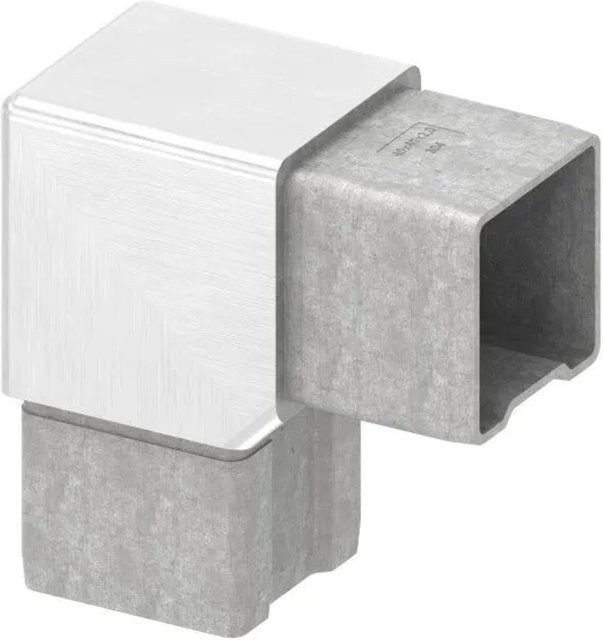 FeNau Steckverbinder 90 Grad aus Edelstahl in Silber für Rohr 40 x 40 x 2,0 mm - Bild 1