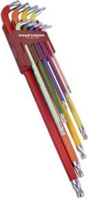 Kraftwerk Kugelkopf-TX-Stiftschlüssel-Satz Torx T10 - T50, 9-teilig, multicolour - Bild 1