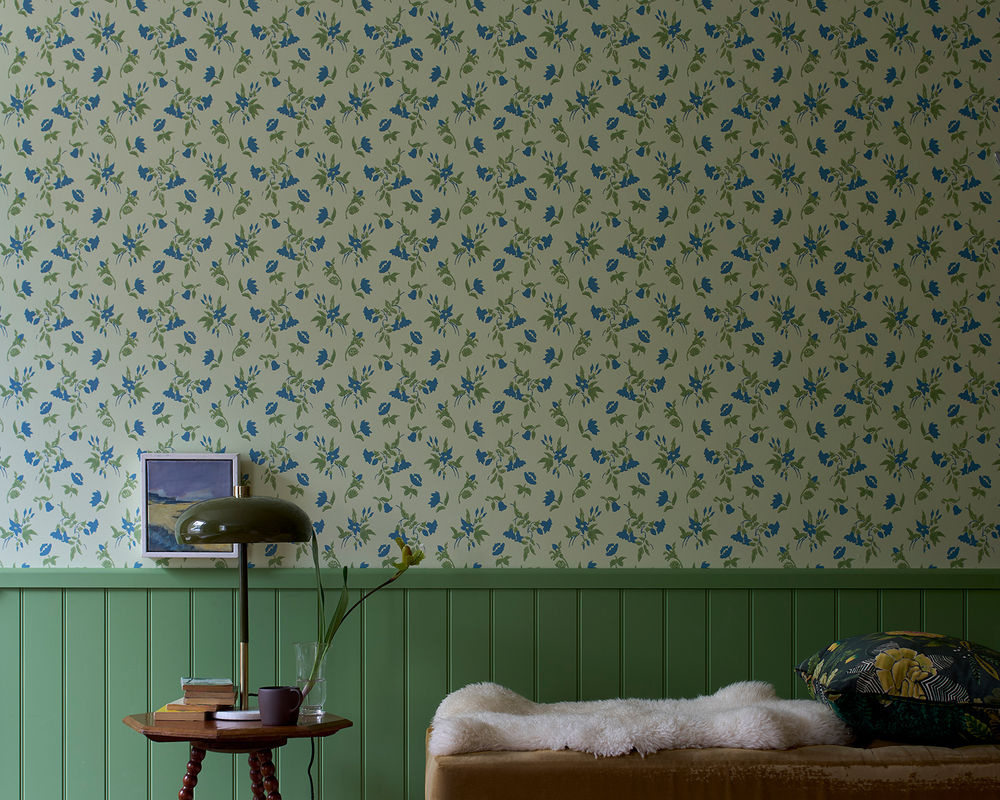 Farrow & Ball Tapete Botanical Floral in Grün und Multicolour aus Papier im Country House Stil - Bild 2