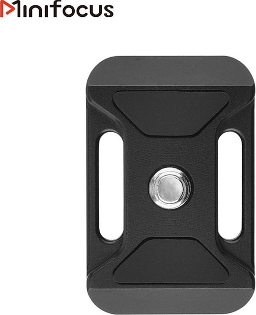 MINIFOCUS Universal Mini Schnellwechselplatte 38 mm in Schwarz für Arca Swiss Stativ und Kugelkopfklemmen - Bild 1