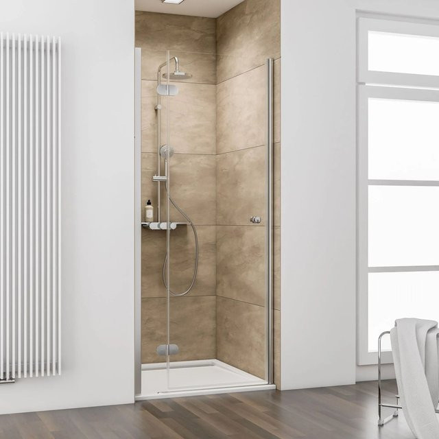 Schulte ExpressPlus Drehtür in Nische MasterClass in Chromoptik, Silber, B: 90 cm, H: 200 cm - Bild 1