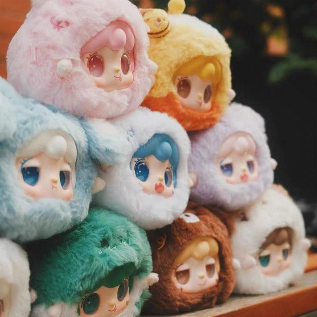 Yooki V6 Mini Ozean Baby Plüsch Blind Box, Anime Figur Anhänger, Grau, ab 14 Jahren - Bild 1