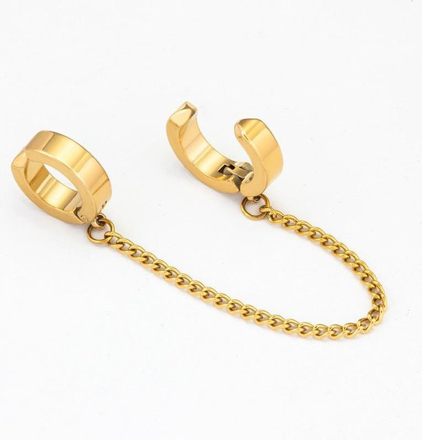 YULIN Clip-on Fake Ohrringe Edelstahl, Gold, Unisex - Bild 1