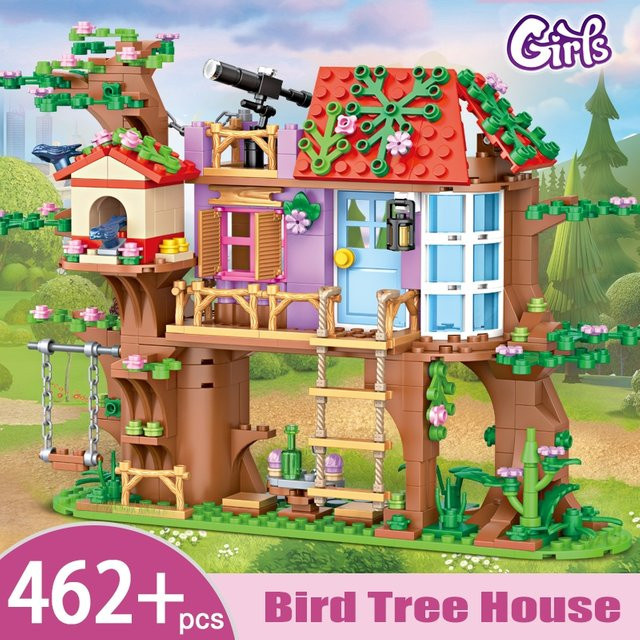 Yaafun Bausteine Set Vogel Freundschaft Baum Haus für Mädchen, pädagogisches STEM Spielzeug aus Kunststoff in Mehrfarbig - Bild 1