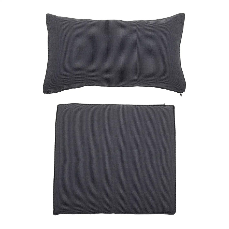 Bloomingville Kissenbezüge Mundo aus Polyester, Grau, B/H: 66 x 58 cm - Bild 1