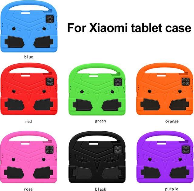 Kindersichere EVA Tablet Hülle mit integriertem Ständer und Spatzen-Design für Xiaomi Pad 5, Pad 5 Pro, Pad 7 und Pad 7 Pro in Orange - Bild 1