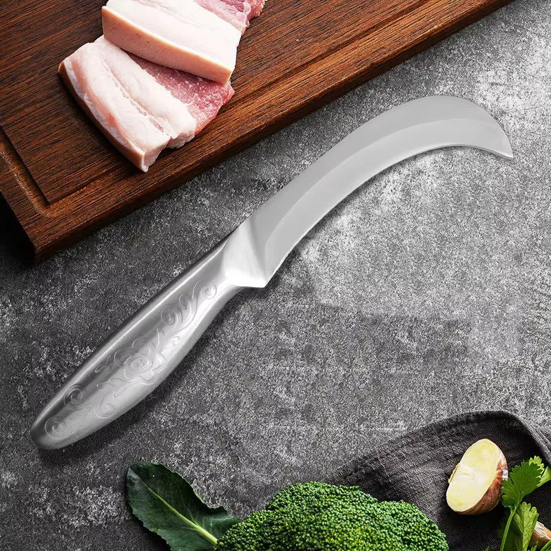 GuanQi Obstmesser aus Edelstahl in Silber, gebogenes Schälmesser und Küchenmesser für Obst und Gemüse - Bild 5