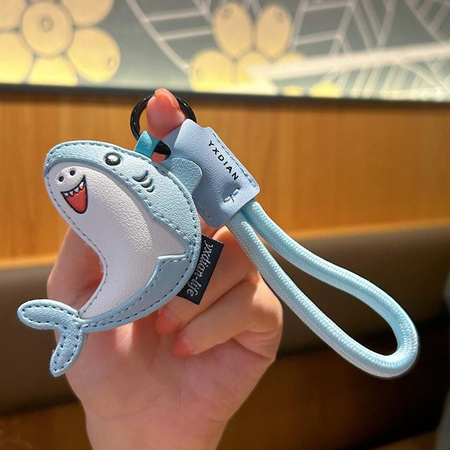 Linyi toy Schlüsselanhänger Leder, Ozeanwal, gray, Damen - Bild 1